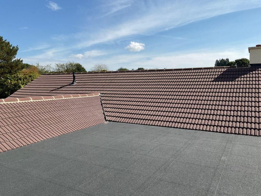 This is a photo of a roof which has just been repaired works carried out by LJ Roofing Melksham